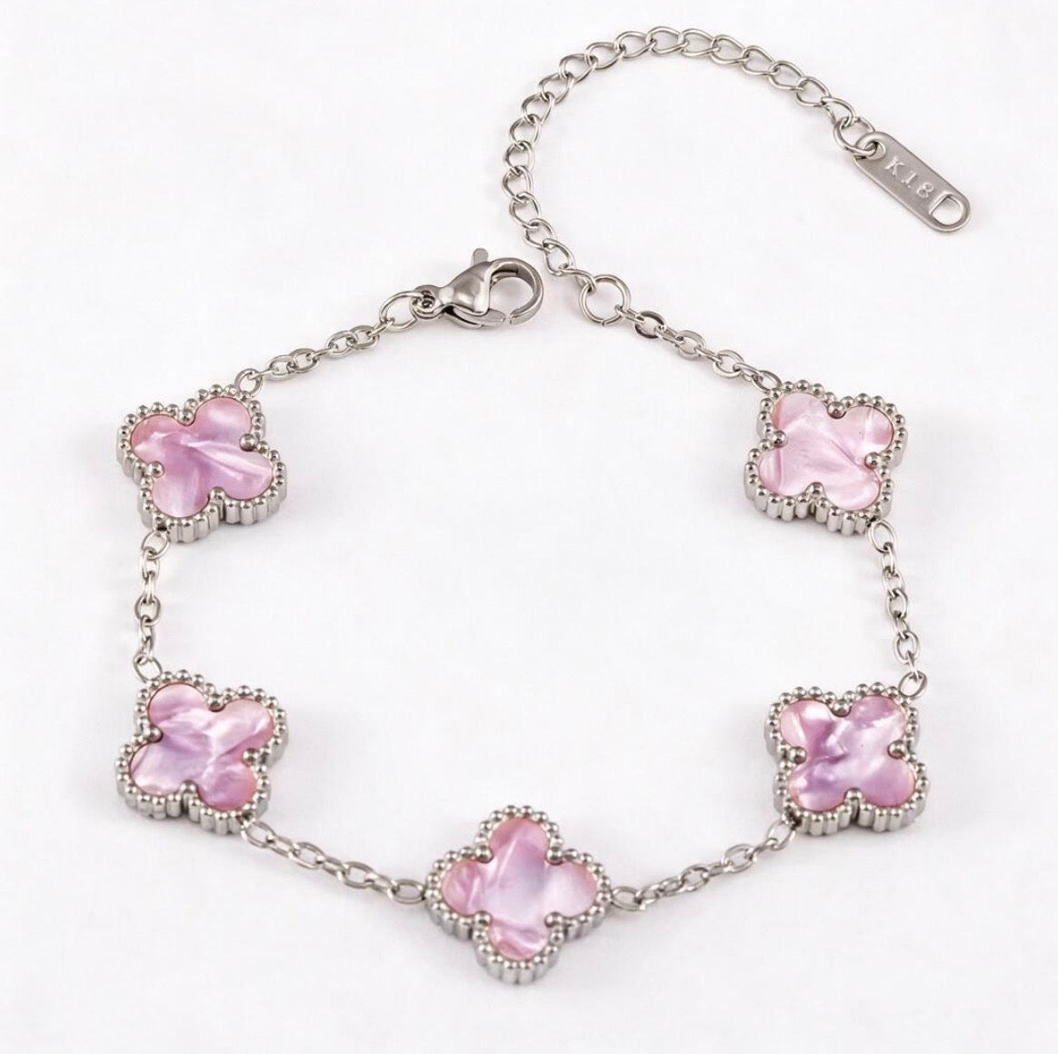 Silver Four Leaf Clover Bracelet